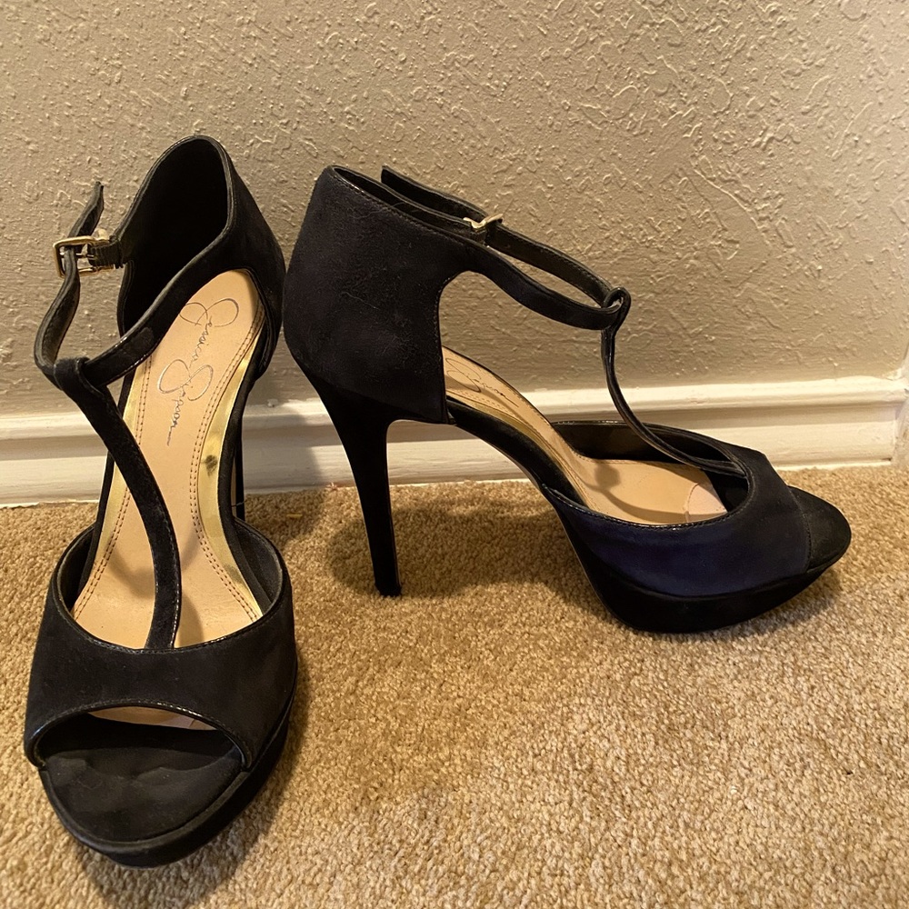 Jessica Simpson black suede heels
